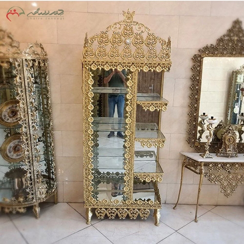 خرید، قیمت و مشخصات بوفه باکس خور مدرن و زیبا مدل ترمه و آینه ای از جنس آلومینیوم آبکاری شده | چترزندگی