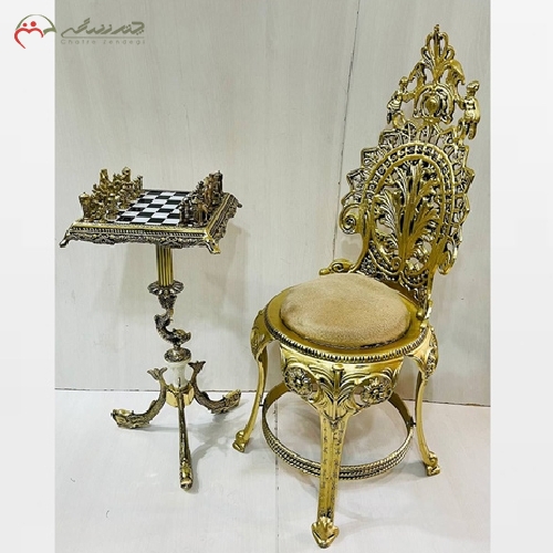خرید، قیمت و مشخصات میز شطرنج و صندلی برنزی قالب دایکاست پایه شطرنج طرح ماهی و رنگ ثابت با ضمانت - چترزندگی