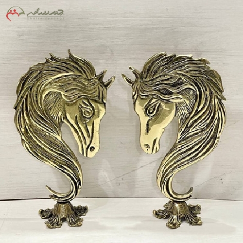 خرید، قیمت و مشخصات تندیس تزیینی اسب جنس برنزی و رنگ طلایی بی نظیر - چترزندگی