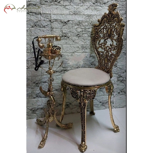 خرید، قیمت و مشخصات صندلی و تلفن ایستاده برنزی طرح فرشته طراحی بی نظیر و خاص - چترزندگی
