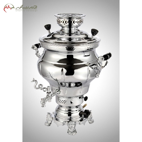 خرید، قیمت و مشخصات سماور 8 لیتری ساده طرح ویکتوریا بدنه برنج آبکاری شده با کروم و نیکل و ضمانت 12 ماهه - چترزندگی