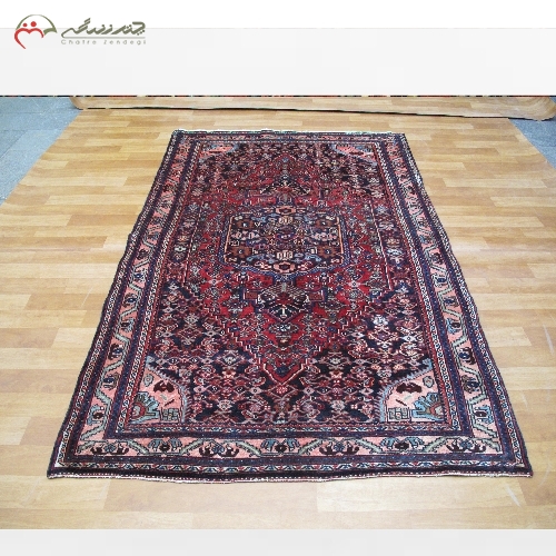 خرید، قیمت و مشخصات فرش دستبافت بیجار طرح ترنج با زمینه لاکی و تراکم بالا با ضمانت و زیر قیمت بازار 39002 - چترزندگی