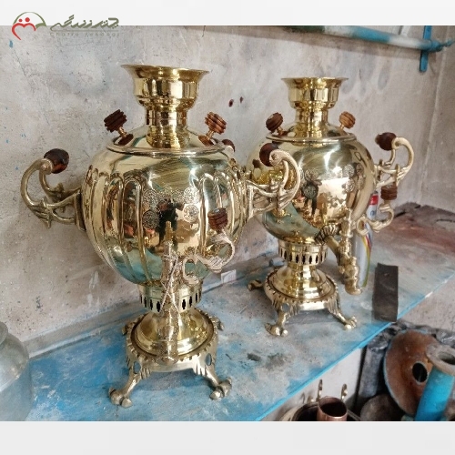 خرید، قیمت و مشخصات سماور 6 لیتری طرح سلطنتی مهر دار تولید شده با ورق ضخیم در دو طرح آینه ای و ساده - چترزندگی