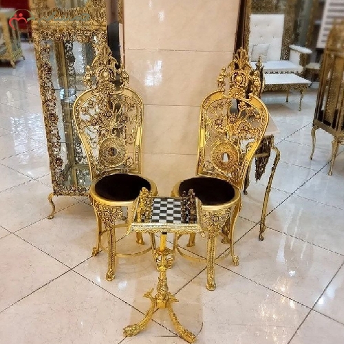 خرید، قیمت و مشخصات میز شطرنج ( مطالعه ) جنس بدنه برنزی با رنگ طلایی درجه یک با ضمانت - چترزندگی