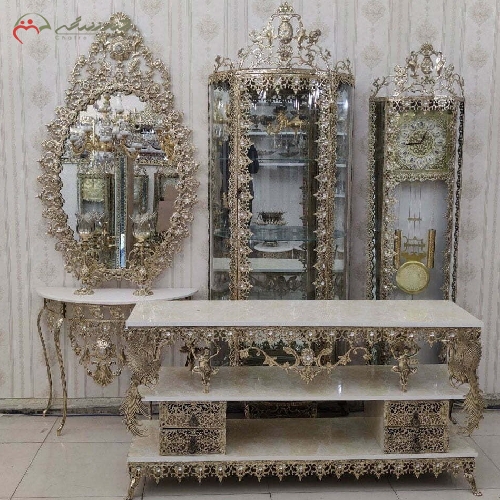 خرید، قیمت و مشخصات ست 4 پارچه محصولات برنزی طرح گل آفتابگردان با بدنه کار شده ی رنگ ثابت دارای گارانتی کد 8061 - چترزندگی