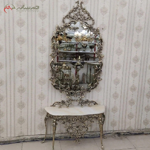 خرید، قیمت و مشخصات آینه کنسول برنزی بدنه کار شده طرح ترنم، رنگ درجه یک و با ضمانت و کیفیت درجه یک - چترزندگی