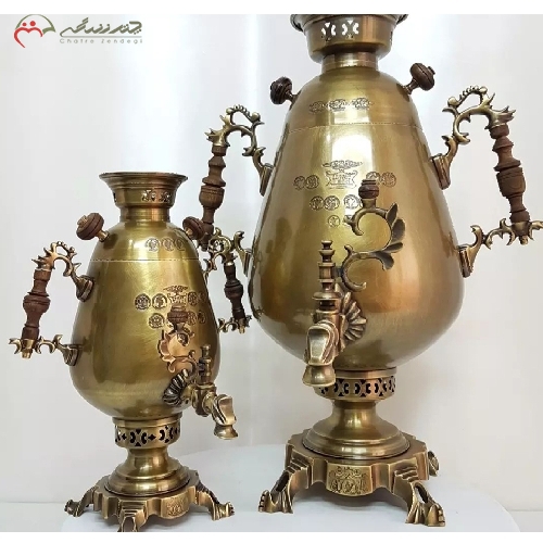 خرید، قیمت و مشخصات سماور ذغالی مدل جام در سایز های 2، 4، 6 و 8 لیتری به رنگ آنتیک و دسته های مدل دلبر، با ضمانت - چترزندگی