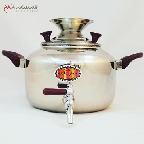 خرید، قیمت و مشخصات کتری استیل برند خوش سلیقه با دسته های نسوز و بدنه ی مقاوم در برابر حرارت بالا با گارانتی - چترزندگی