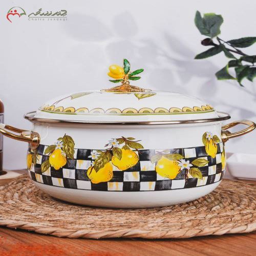 خرید، قیمت و مشخصات قابلمه لعابی طرح لیمو محصول Miss Betty ترکیه ارزان و با کیفیت _ چتر زندگی