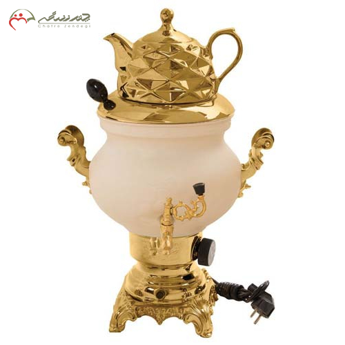 خرید، قیمت و مشخصات سماور برقی گلستان مدل ماریا، 6 لیتری، رنگ پودری حرارتی کرم _ طلایی ارزان و با کیفیت _ چترزندگی