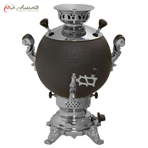 خرید، قیمت و مشخصات سماور 6 لیتری گازی گلستان رنگ پودری _ حرارتی مشکی ارزان و با کیفیت _ چترزندگی