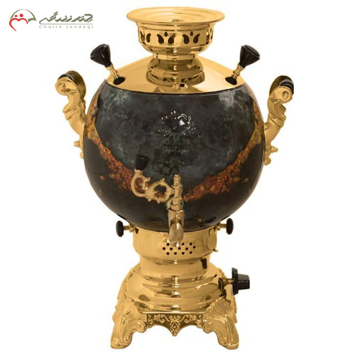 خرید، قیمت و مشخصات سماور 6 لیتری گازی گلستان رنگ استاتیک سنگی و طلایی ارزان قیمت _ چترزندگی