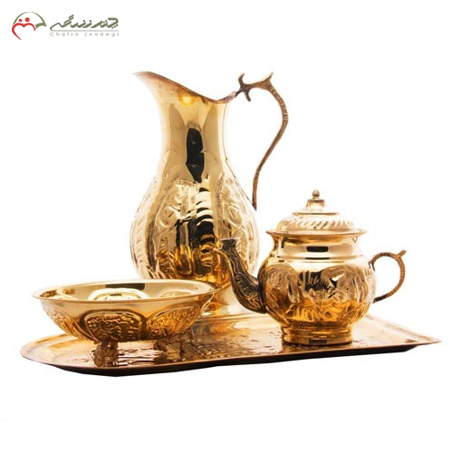 خرید، قیمت و مشخصات سرویس سماور گلستان زرد قلم، ارزان و با کیفیت _ چتر زندگی