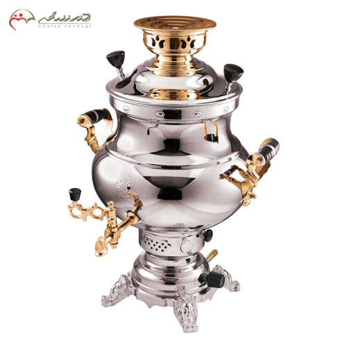 خرید، قیمت و مشخصات سماور گازی 8 لیتری گلستان مدل ماریا دسته طلایی،ارزان و با کیفیت _ چتر زندگی