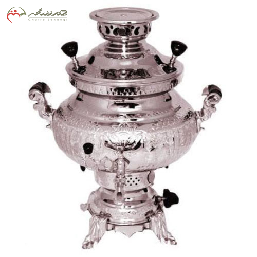 خرید، قیمت و مشخصات سماور گازی 7 لیتری گلستان مدل ماریا دسته کروم،ارزان و با کیفیت _چتر زندگی