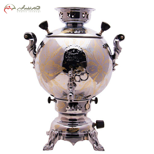 خرید، قیمت و مشخصات سماور 6 لیتری گازی گلستان مدل توپی دسته کروم،فرزکار؛ارزان و با کیفیت _ چترزندگی