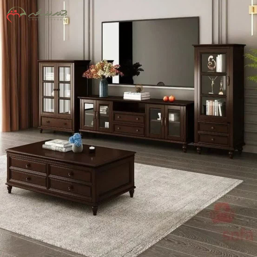 خرید، قیمت و مشخصات ست کامل میز تلویزیون، ویترین و جلومبلی، رنگبندی، با ابعاد دلخواه شما؛ ارزان و با کیفیت _ چتر زندگی