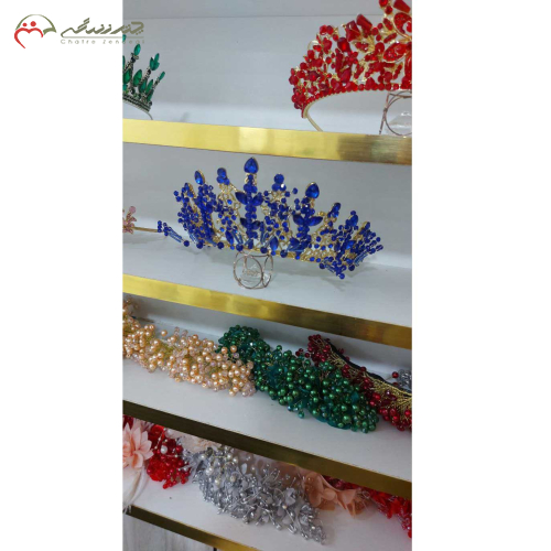 فروش، اجاره و مشخصات تاج سر عروس رنگی با تنوع بالا نقره ای و طلایی ناز و زیبا _ چترزندگی