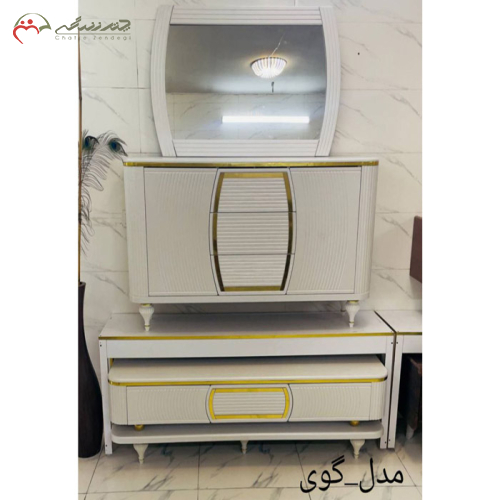 خرید، قیمت و مشخصات ست چوبی کنسول،آینه و میز مدل گوی در دو رنگ شیک مدرن و شیک _ چترزندگی