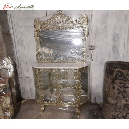 خرید، قیمت و مشخصات آینه کنسول آبکاری شده با طرح طاووس، ارزان و با کیفیت _ چترزندگی