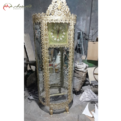 خرید، قیمت و مشخصات بوفه ساعت دار با آبکاری آلومینیوم تاج دار مدل جدید، ارزان و با کیفیت _ چترزندگی