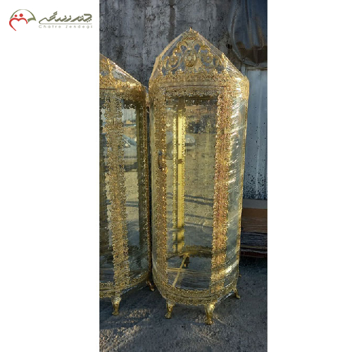 خرید، قیمت و مشخصات بوفه گرد طرح گل تاج دار با آبکاری آلومینیوم مدل ساده، ارزان و با کیفیت _ چترزندگی