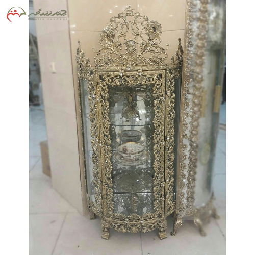 خرید، قیمت و مشخصات مینی بوفه برنزی دو طبقه با حاشیه گل، مدل سه تاج، ارزان و با کیفیت _ چتر زندگی