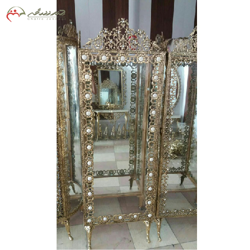 خرید، قیمت و مشخصات بوفه تخت برنزی آینه دار با حاشیه، تاج دار مدل جدید، ارزان و با کیفیت _ چتر زندگی