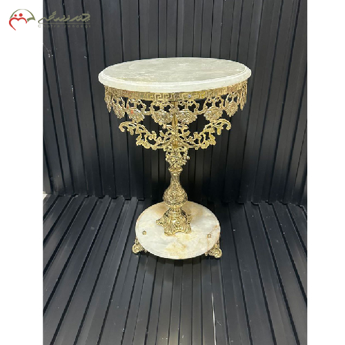 خرید، قیمت و مشخصات میز گرد پایه سنگی برنز، مدل گل رز طرح تاجدار، ارزان و با کیفیت _ چتر زندگی