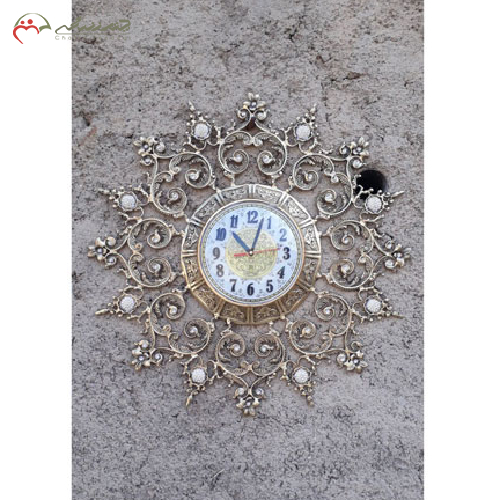 خرید، قیمت و مشخصات ساعت دیواری گرد سایز کوچک برنزی مدل تاج دار، ارزان و با کیفیت _ چتر زندگی