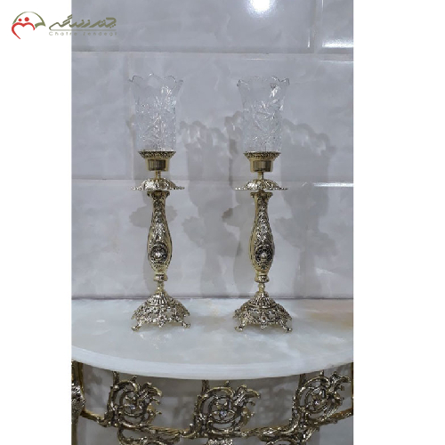 خرید، قیمت و مشخصات شمعدان برنزی گل لاله پایه دار، ارزان و با کیفیت _ چتر زندگی
