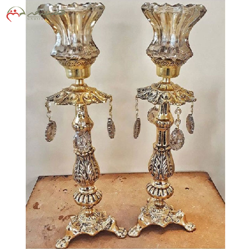 خرید، قیمت و مشخصات شمعدان برنزی آویز دار طرح گل لاله ساده و شیک، ارزان و با کیفیت _ چتر زندگی
