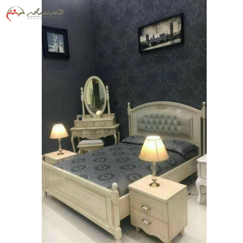 خرید، قیمت و مشخصات سرویس خواب همراه دو عدد پاتختی مدل مدنا، شیک و مدرن _ چترزندگی