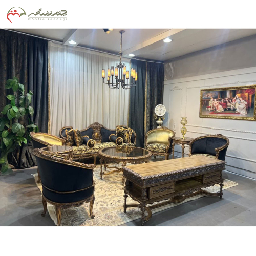 خرید، قیمت و مشخصات مبلمان ۷ نفره مدل فاخر با پارچه ترک، شیک و مدرن _ چترزندگی