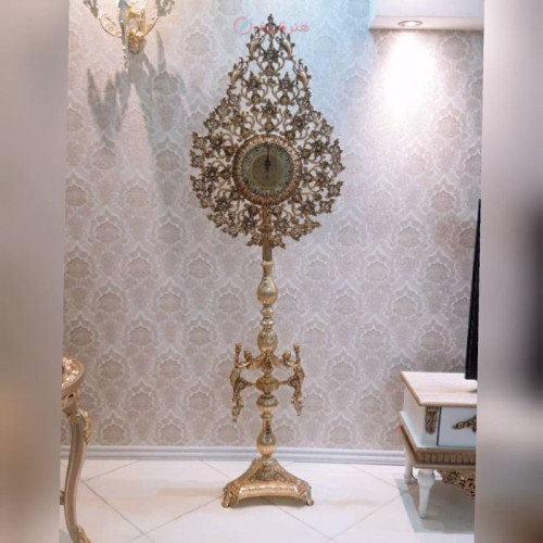 خرید آنلاین، ساعت ایستاده طرح گلابی از جنس آلیاژ آلومنیوم با آبکاری برنز، 5 سال ضمانت، قیمت مناسب | چترزندگی