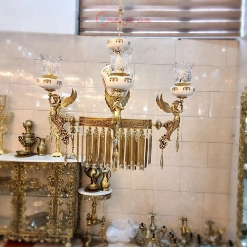 خرید، قیمت و مشخصات لوستر کانتر برنزی 4 شاخه خوش ساخت و با کیفیت، زیر قیمت بازار _ هنرظریف