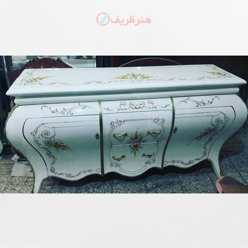 خرید، قیمت و مشخصات کنسول معرق کاری شده رنگ سفید پولیش شده دارای ضمانت رنگ و دوام محصول _ هنرظریف