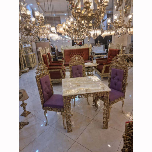 خرید قیمت و مشخصات میز نهارخوری ۴ نفره رنگ ثابت با کیفیت اعلاء و روکش برنز، ورق ضخیم و درجه یک و ماندگار، محصول اصفهان _ هنرظریف