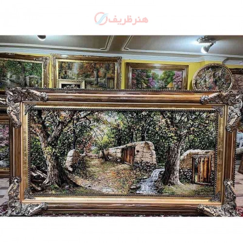 خرید تابلو فرش دستبافت، تابلو فرش دستبافت، کوچه باغ 50 رج، زیر قیمت بازار _ هنرظریف