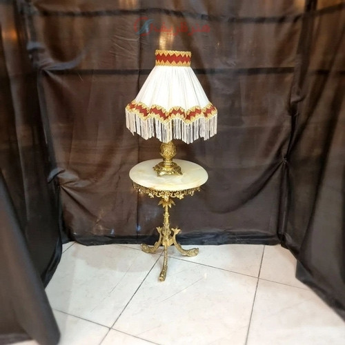 خرید، قیمت و مشخصات آباژور رومیزی برنزی، رنگ ثابت با پارچه درجه 1، با ضمانت و کیفیت ممتاز، زیر قیمت بازار _ هنرظریف
