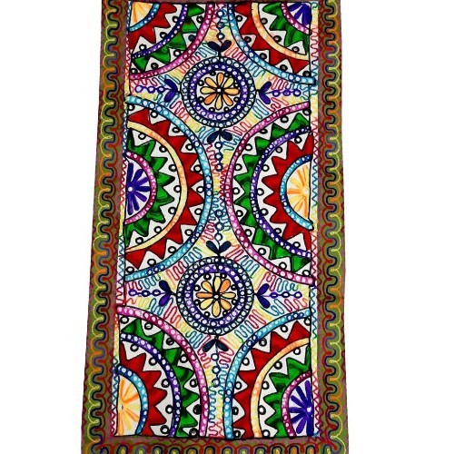 خرید آنلاین، رومیزی کتان  سوزن دوزی و آینه کاری B-15 مستطیل، با سوزن دوزی بی نظیر و زیبا، زیر قیمت بازار | چترزندگی