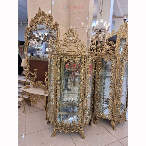 خرید، قیمت و مشخصات بوفه روکش برنز، خوش ساخت با طرح جدید، ساخته شده با ورق ضخیم با رنگ ثابت و کیفیت اعلاء _ هنرظریف