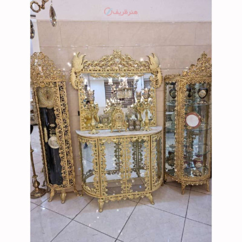 خرید قیمت و مشخصات بوفه طاووسی روکش برنز رنگ ثابت با کیفیت بالا و درجه یک با ضمانت و ماندگار محصول اصفهان _ هنرظریف