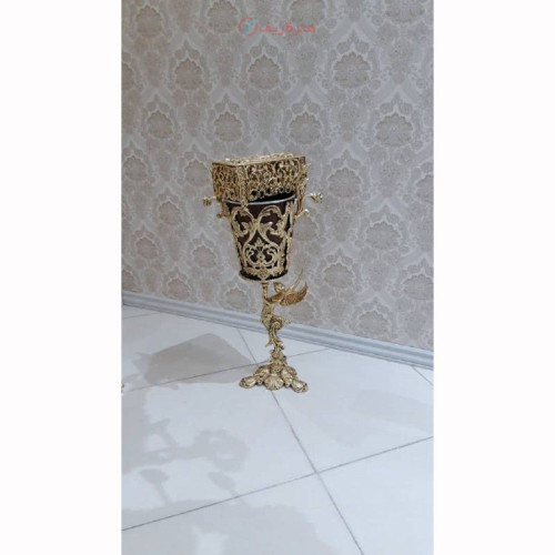 خرید آنلاین، سطل زباله و جادستمال جنس آلیاژی آلومنیوم طرح دخترک فرشته با آبکاری برنز، قیمت مناسب | چترزندگی
