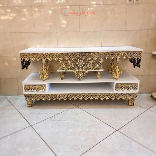 خرید، قیمت و مشخصات میز تلویزیون جنس آلیاژ بسیار کار شده و خوش رنگ فوق العاده زیبا، کیفیت عالی، زیر قیمت بازار _ هنرظریف