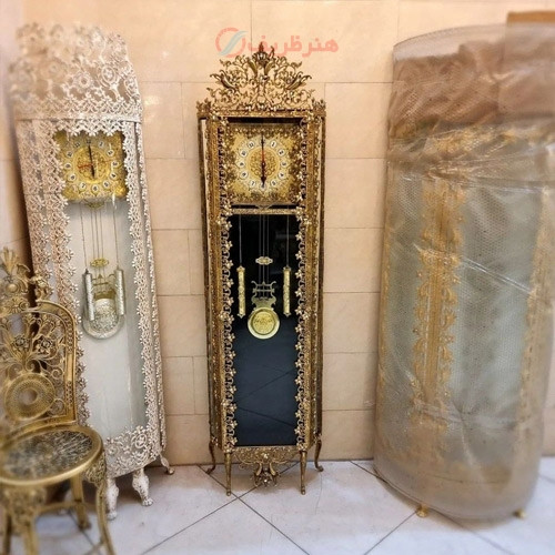 خرید، قیمت و مشخصات ساعت ایستاده طرح گل نقلی بسیار خوش ساخت، جنس آلیاژ با کیفیت عالی و رنگ ثابت _ هنرظریف