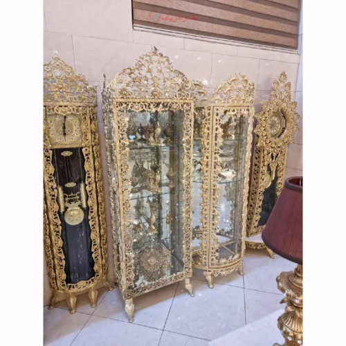 خرید، قیمت و مشخصات بوفه ایستاده تاجدار با کیفیت عالی رنگ ثابت و ضخامت بالا و ماندگار و روکش برنز _ هنر ظریف