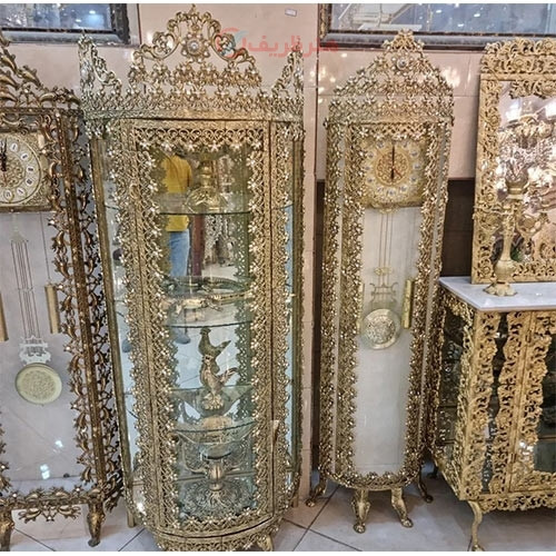 خرید، قیمت و مشخصات بوفه و ساعت مدل نیلوفر، آنتیک با آبکاری درجه یک و عالی زیر قیمت بازار، کیفیت عالی _ هنرظریف