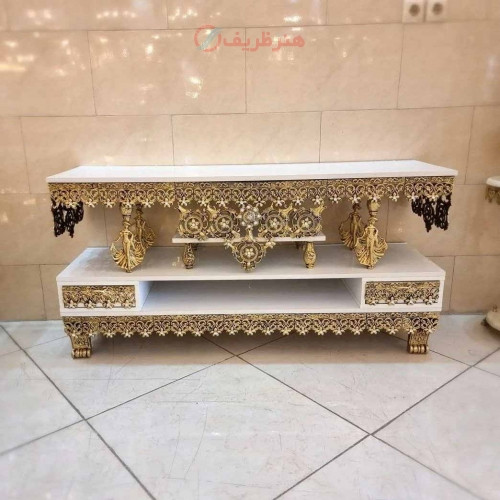 خرید، قیمت و مشخصات میز تلویزیون، آلومینیوم درجه 1، ورق ضخیم، بسیار زیبا و شیک، زیبا و چشم نواز _ هنرظریف