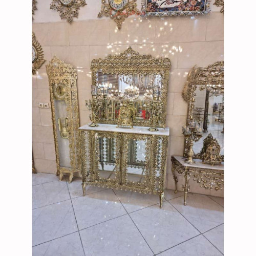 خرید، قیمت و مشخصات آینه کنسول تاجدار با طرح زیبا و جدید و ماندگار با رنگ ثابت و کیفیت درجه 1 _ هنرظریف